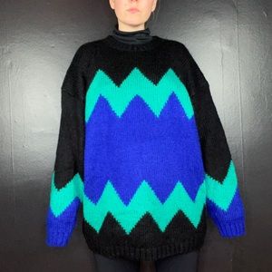 Vintage 80s zig zag sweater